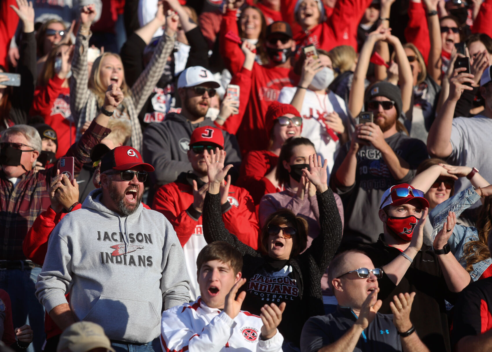 Jackson fans celebrate after Platte County lost 42-7